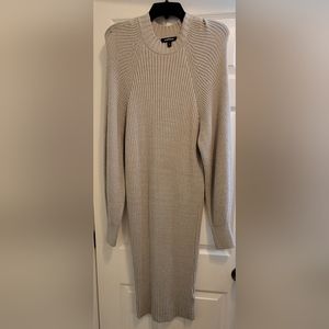 EXPRESS gray knee length sweater dress